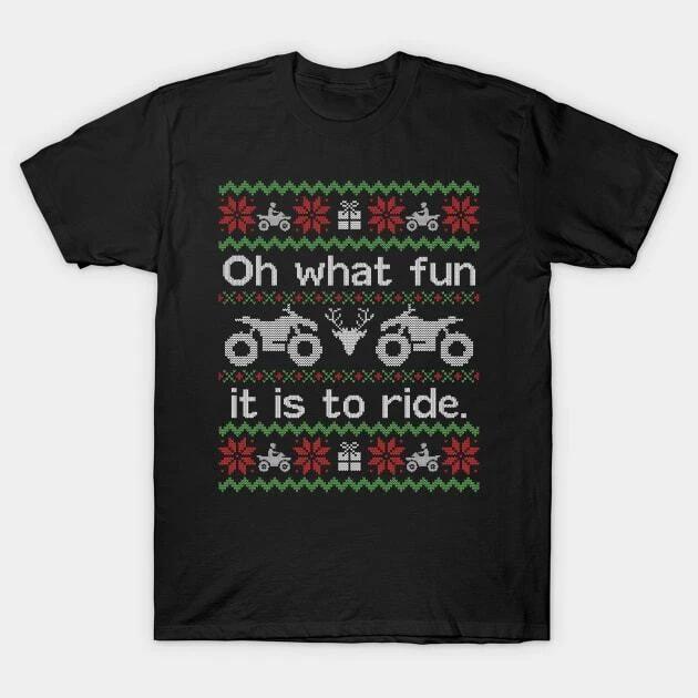 Ugly Christmas Sweater Fun to Ride Quad Made in Australia T-Shirt XL