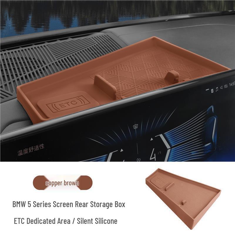 Compatible with BMW X5 LX3 iX1 Center Console Silicone Storage Box for New 3 & 5 Series - Rear Screen Decoration.