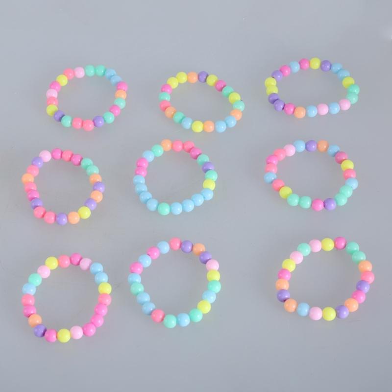 10-piece Set of Colorful Elastic Bracelets for Little Girls Bracelets for Teenagers and Children Pearl Beaded Bracelets