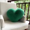 Heart Shape Throw Pillow Sofa Car Stuffed Seat Cushion Double-sided Imitation Fox Fur Plush Cushion Home Decor Waist Cushions