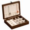 Walnut Wood Glass Lid Velvet Lined Velvet Interior Necklace Hanging Panel  Bracelets Storage