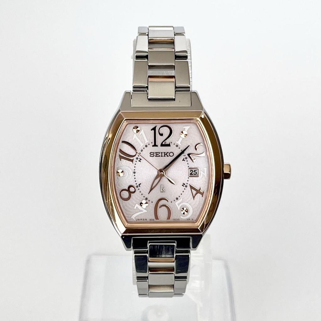 Used [In operation] Polished SEIKO LUKIA women's watch radio solar good condition pink silver dial gold s2382