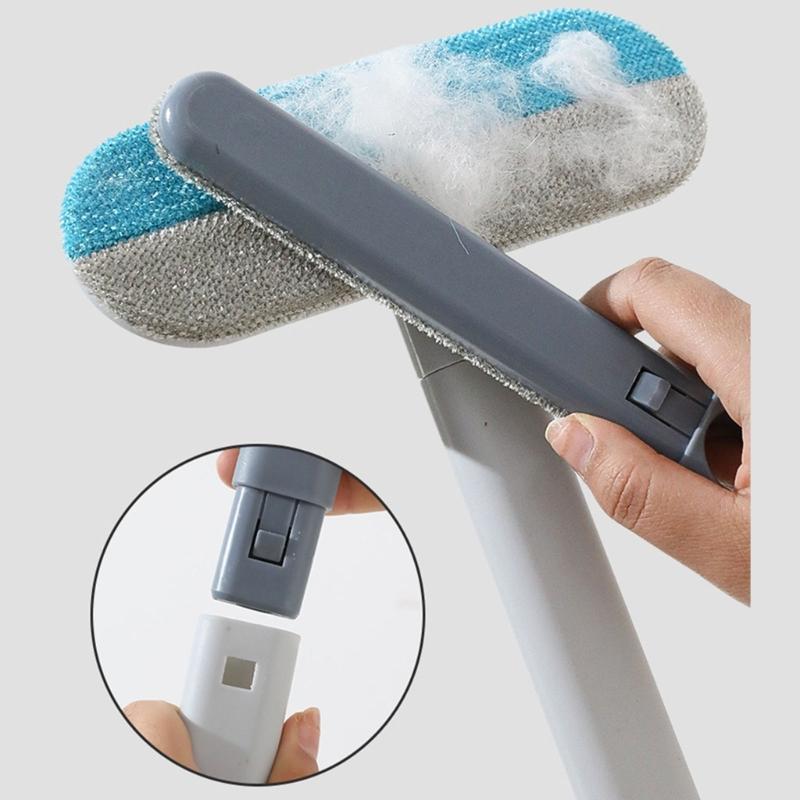 Double Direction Bristle Cleaning Tool Long Handle Design For Effortlessly Pet Hair Pickup On Various Textured Surfaces