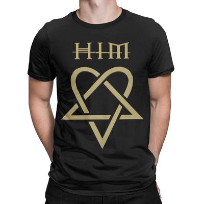 Him Kapela Heartagram Zlatá Tričko pre Mužov Ženy Potlač Tričká Bavlna Oblečenie