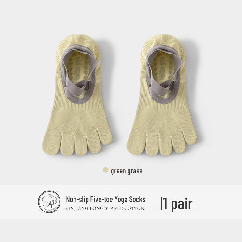 Women's Anti-Slip Yoga & Pilates Five-Toe Socks - Summer Thin, Pure Cotton Toe Separator Boat Socks