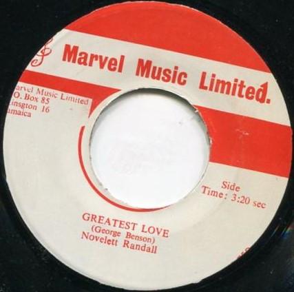 

7inch Record NOVELETT RANDALL Greatest Love NONE Marvel Music Li Jamaica Reggae Ska Dub Used