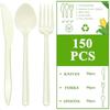 Compostable No Plastic Knives Plastic Forks Plastic Spoons Plastic Utensils Compostable Cutlery Set Is Eco Friendly Products Fo