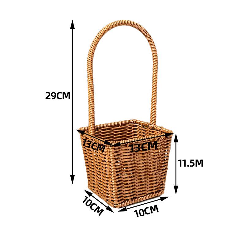 Handmade Rattan-Style Woven Flower Basket for DIY Arrangements and Party Favors