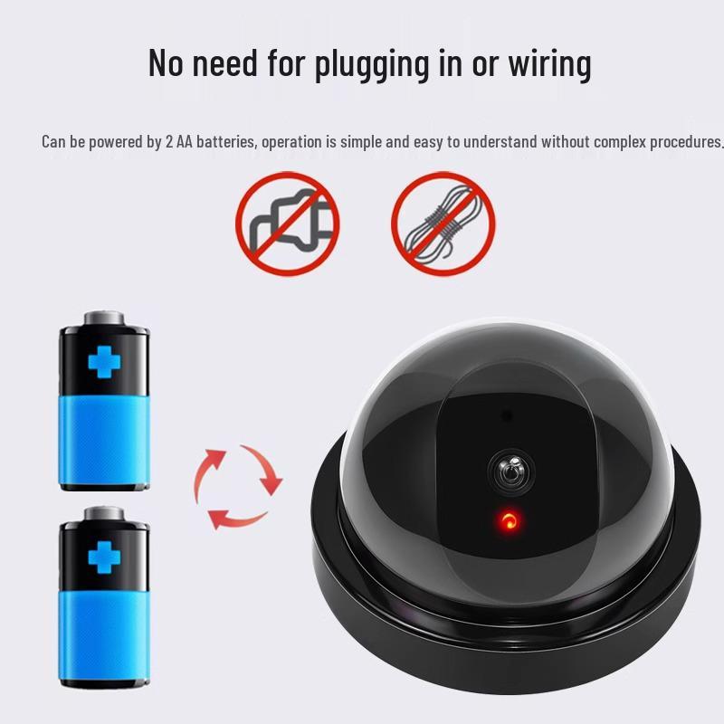 Indoor Fake Dummy Security Camera with Adhesive and Light - Ideal for Girls Living Alone