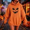 Women's Halloween Printed Hoodie, Casual Fashion Long Sleeve Pullover for Fall Holiday Party