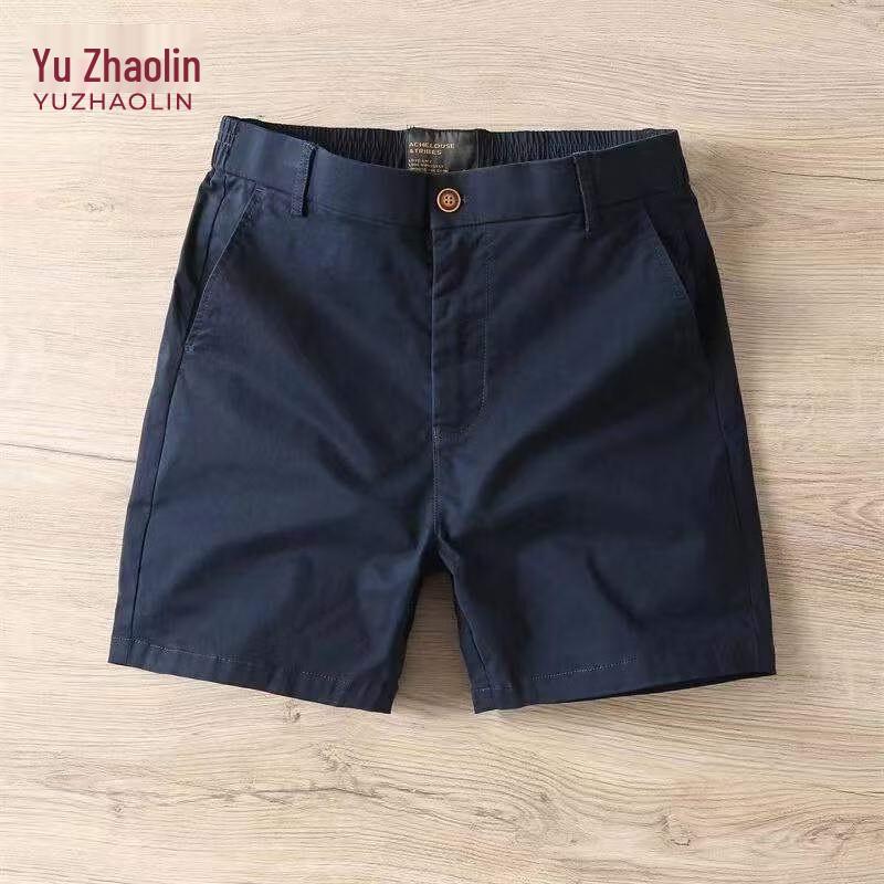 YUZHAOLIN Men s American Retro Solid Casual Shorts 32 темно-синий