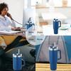 Vacuum Insulated Tumbler with Lid, Handle, and Straw. Double-walled, Large Capacity, Keeps Drinks Hot or Cold. Spill-proof, Stainless Steel, Wide-mout