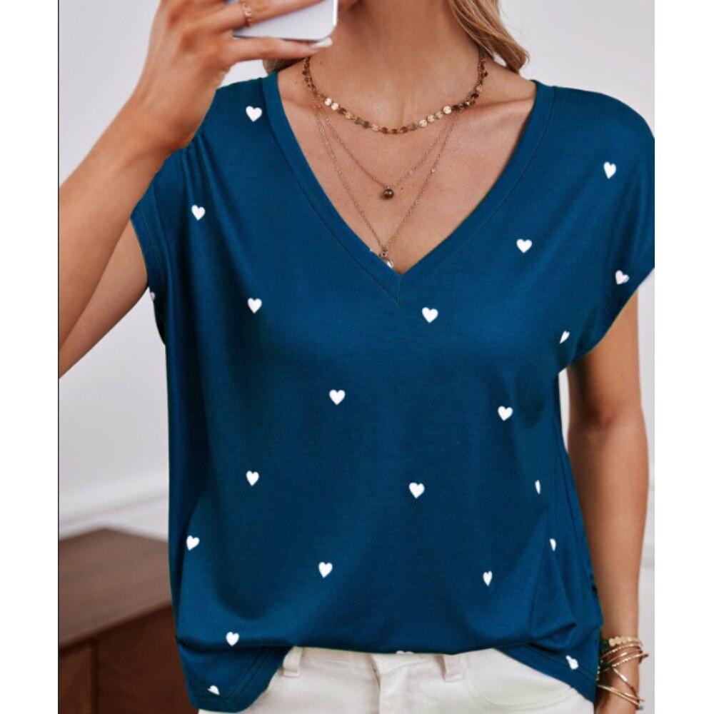 Fashion Women's T-shirt Star V-neck Printed Female Clothing Streetwear Funny T Shirt For Girls New Harajuku Top Tee Shirt 2023