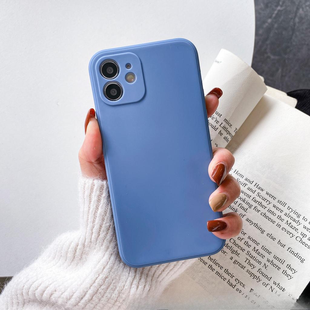 Applicable To IPhone 15 Straight Side Imitation Liquid Silicone Mobile Phone Case Anti-fall Tpu Material Apple 14 Mobile Phone Protection Case