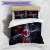 Set Lenzuola Stampa AC Milan 3 Pezzi Morbido Delicato sulla Pelle Lavabile Copripiumino e Federe Set Stagione Unica Camera da Letto