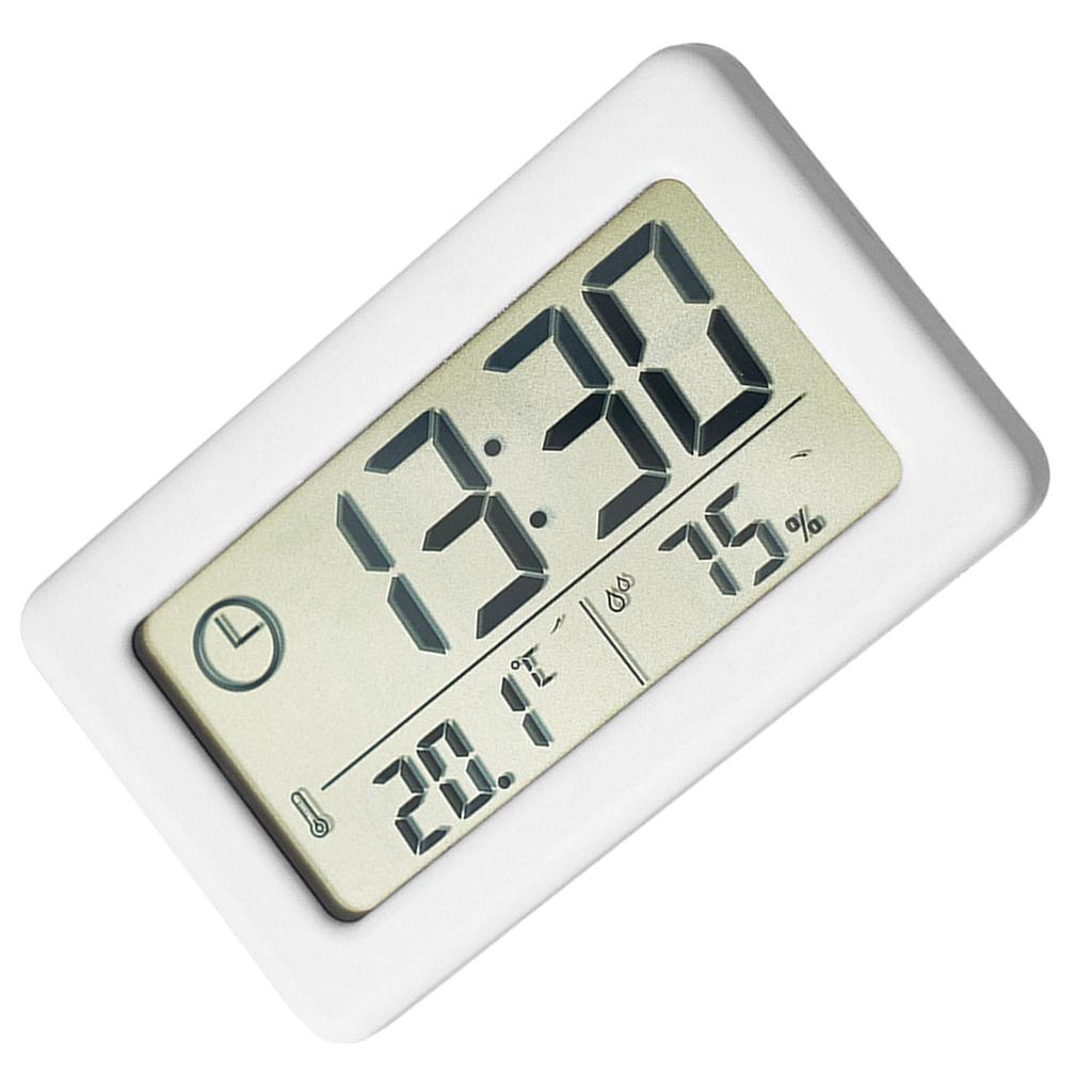 Minimalist Battery Powered Clock with Integrated Thermo Hygrometer for Home Or Office