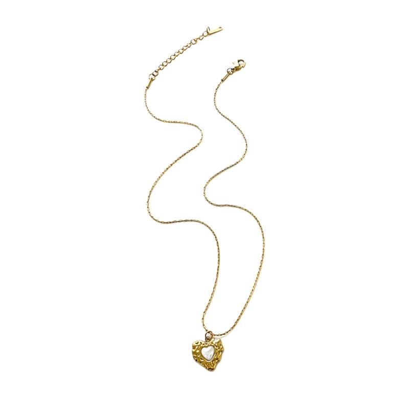 Stainless Steel Necklace Love Heart/Bowknot Adjustable Neck Chain for Women Layering Elegant Jewelry Gift