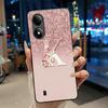 Exclusive Initial Letter With Flower Phone Case For ZTE Blade A33s Soft Silicone Black Case ZTE Blade A33s Anti-scratch Casing