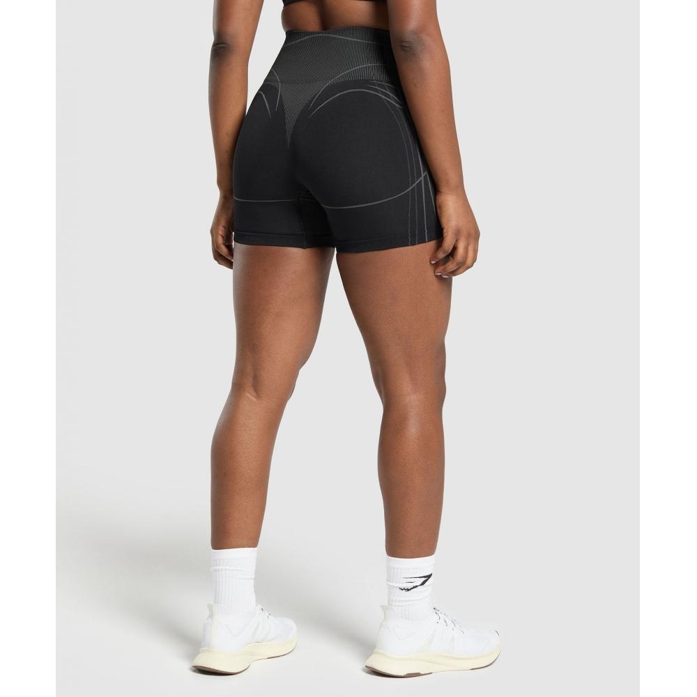 Gymshark Apex bezešvé šortky Černá Grafitově šedá B3b4p Bb29