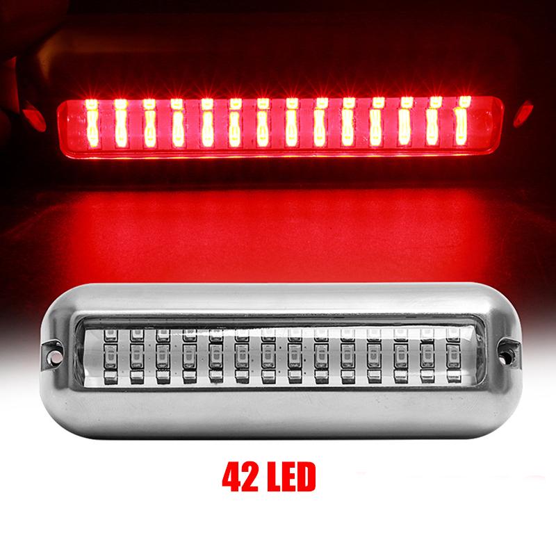 2Pcs 42 LED Waterproof Marine Boat LED Light Stainless Steel Underwater Pontoon Transom Lamp Yacht Cabin Deck Tail Lights