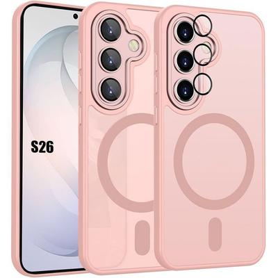 Magnetic Case - BOOLING - for Samsung Galaxy S26 - with Built-in Camera Protection - Pink