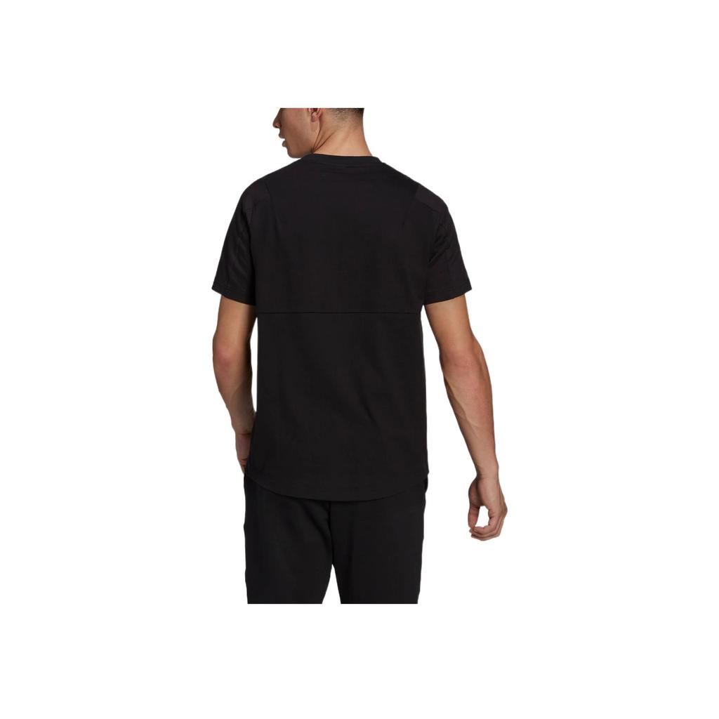 Adidas Solid Color Logo Casual Sports Short Sleeve T-Shirt Men Tops Black HE2238