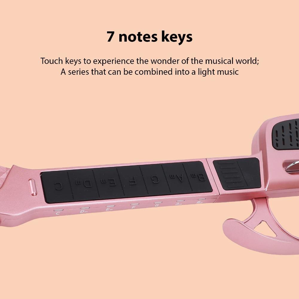 Foldable Electronic Guitar Toy for Kids 7 Notes Keys Rechargeable Battery Portable Music Educational Instrument Travel Gift