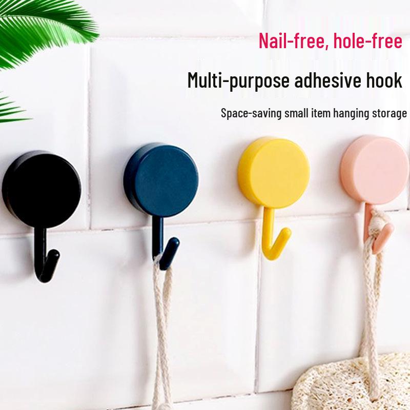 Nordic Style Traceless Round Mini Adhesive Hook for Kitchens