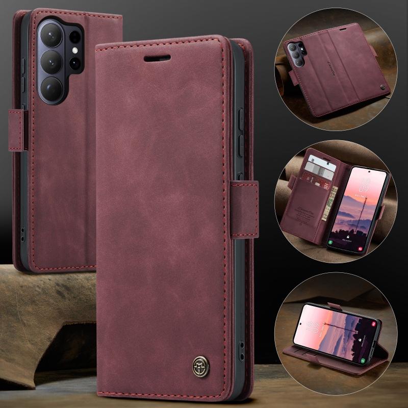 CaseMe für Samsung Galaxy S26 Ultra Hochwertig Retro Luxus Magnetischer Flip PU-Leder Handyhülle S26 Plus S26Ultra Brieftaschenabdeckung