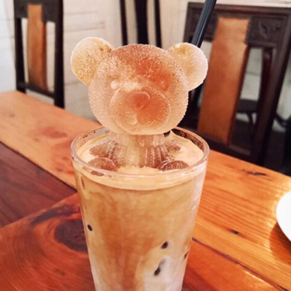 3D Cartoon Bear Silicone Ice Cube Mold Chocolate Cake Mould Tray Ice Cream Whiskey Wine Cocktail DIY Silicone Mold Kitchen Tools