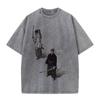 Streetwear Tshirt Anime Vagabond Graphic Print Vintage Harajuku Washed Black T Shirt Men Summer Casual Cotton Loose Top Tee 26L0526