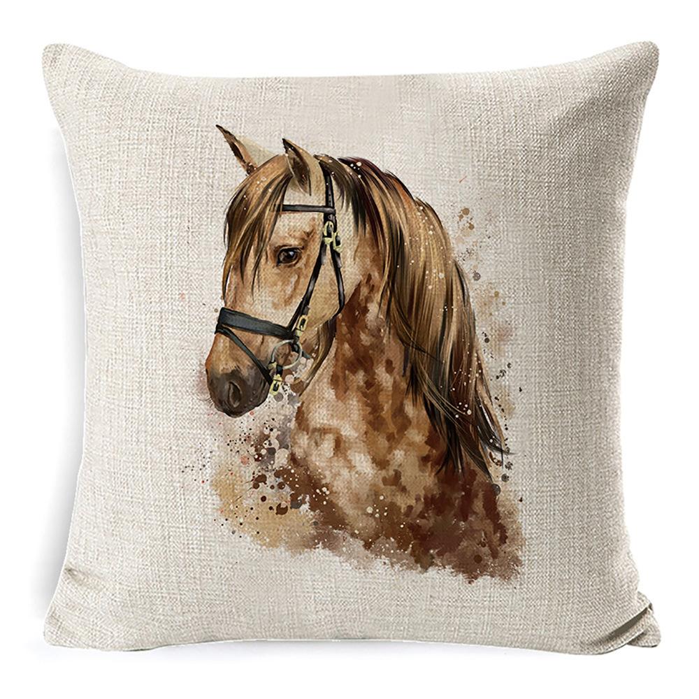 African Animal Linen Cushion Cover Office Sofa Cushion Office Lumbar Pillow Small Pillow