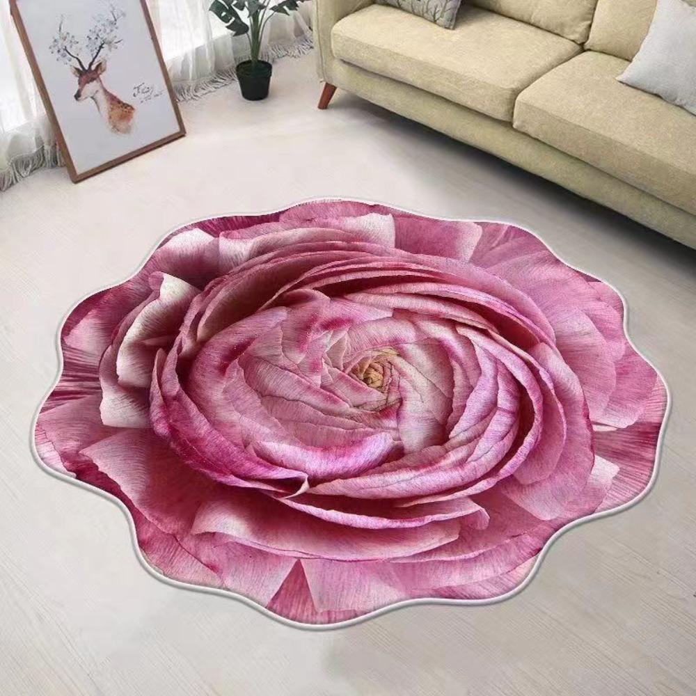 

Роза Цветочный Ковер Пион Дверной Уплотнитель Новый Лотос Коврик для Пола Pink-60x60cm
