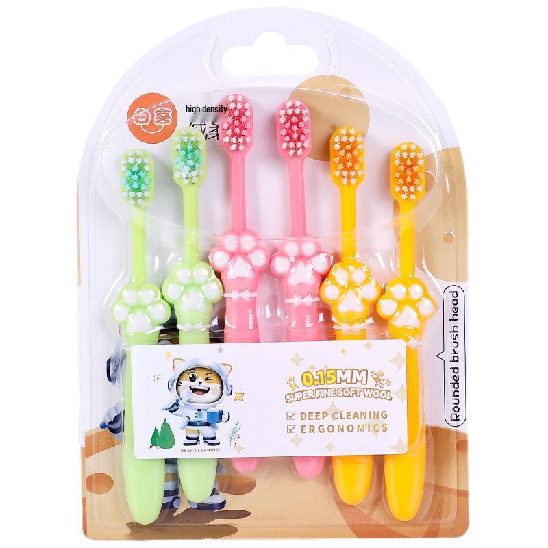 Cat Paw Soft Bristle Toothbrush for Kids Aged 3-9+ - Gentle Dental Care for Boys and Girls