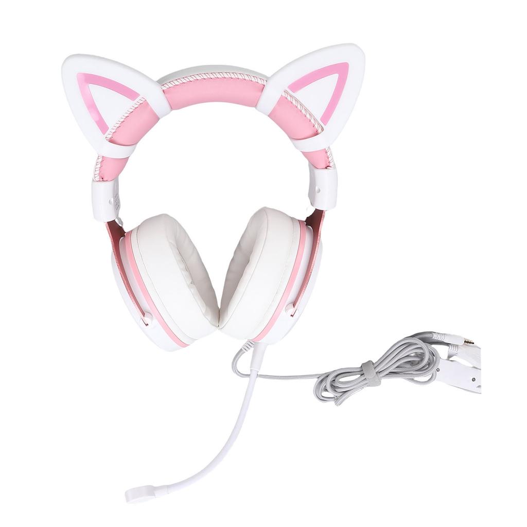 Gaming Headset Wired PC RGB Luminous Noise Reduction Over Ear Headphones with Mic
