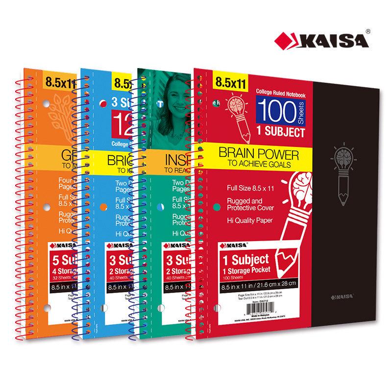 Kaisa American Inspiration Spiral Notebook - Sectioned for College and Graduate Exams, Loose-leaf