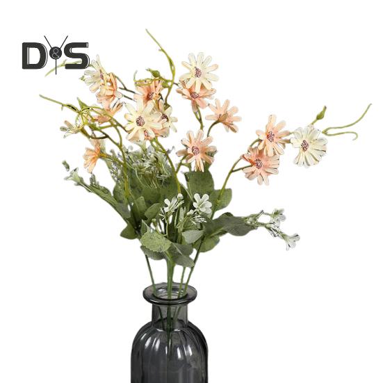 2 Piezas Ramo de Flores Simuladas Margaritas Artificiales con Tallo Flexible Flores Falsas Resistentes a la Intemperie para Jarrón Jardín Decoración del Hogar Decoración de Primavera Verano