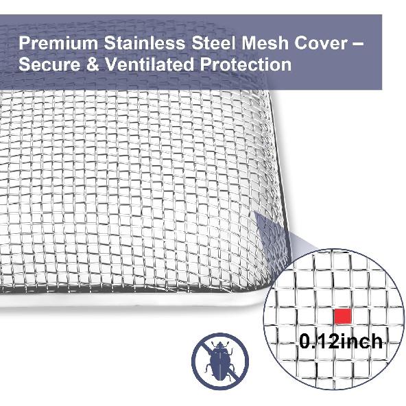 RV Furnace Vent Screen For Water Heater Vent Cover, RV Bugs Screen, Flying Ect Screen, Stainless Steel Mesh With Tallation Tool