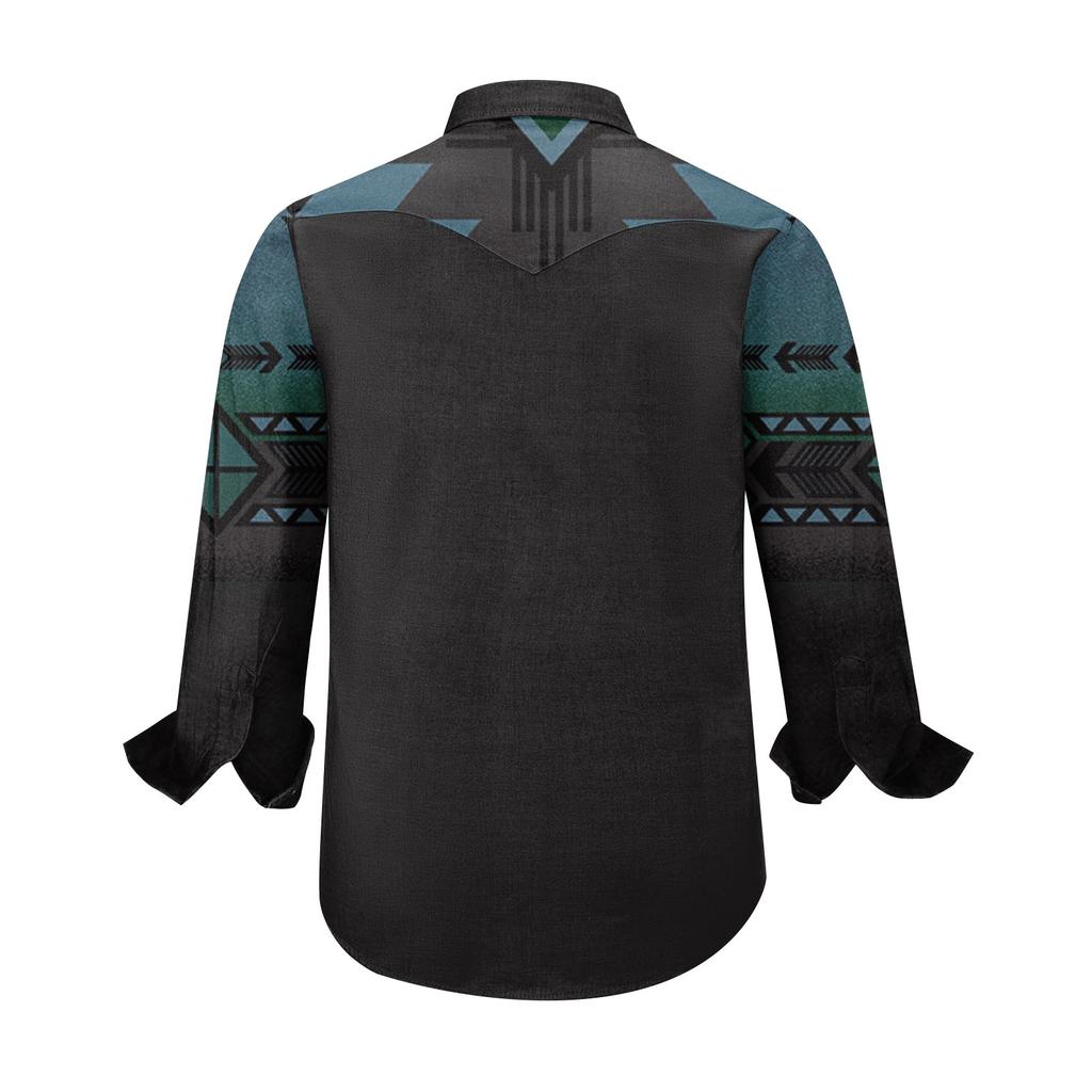 Men'S Fashionable Lapel And Shoulder Length Long Sleeved Casual Top