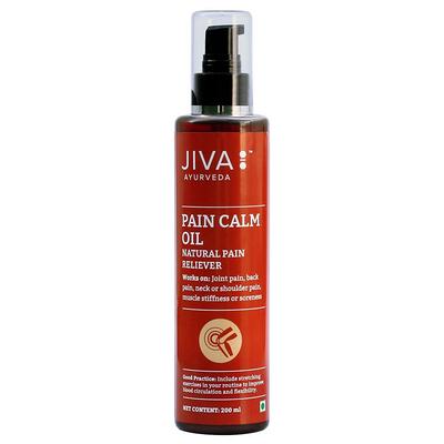 Jiva Pain Calm Oil 200ml Pack of 1 | Ayurvedic Joint Muscle Pain Relief for Knees, Shoulders & Legs | Controls Swelling & Stiffness