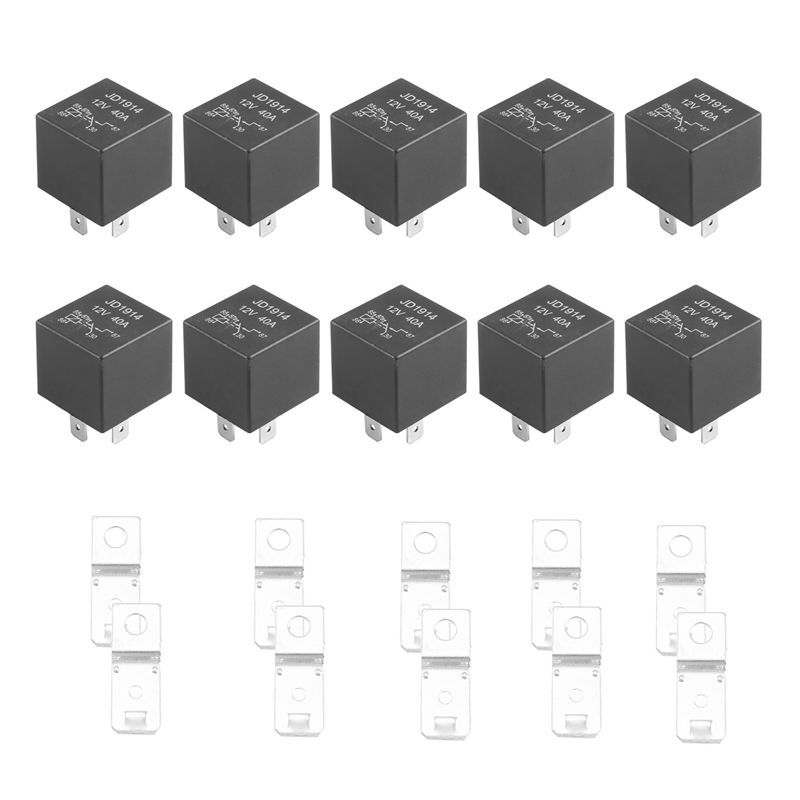 A03E-10 Pcs 5 Pin 12V Relay Switch (SPDT) (30/40 Amp) 12 Volt Automotive Relay For Automotive Fans