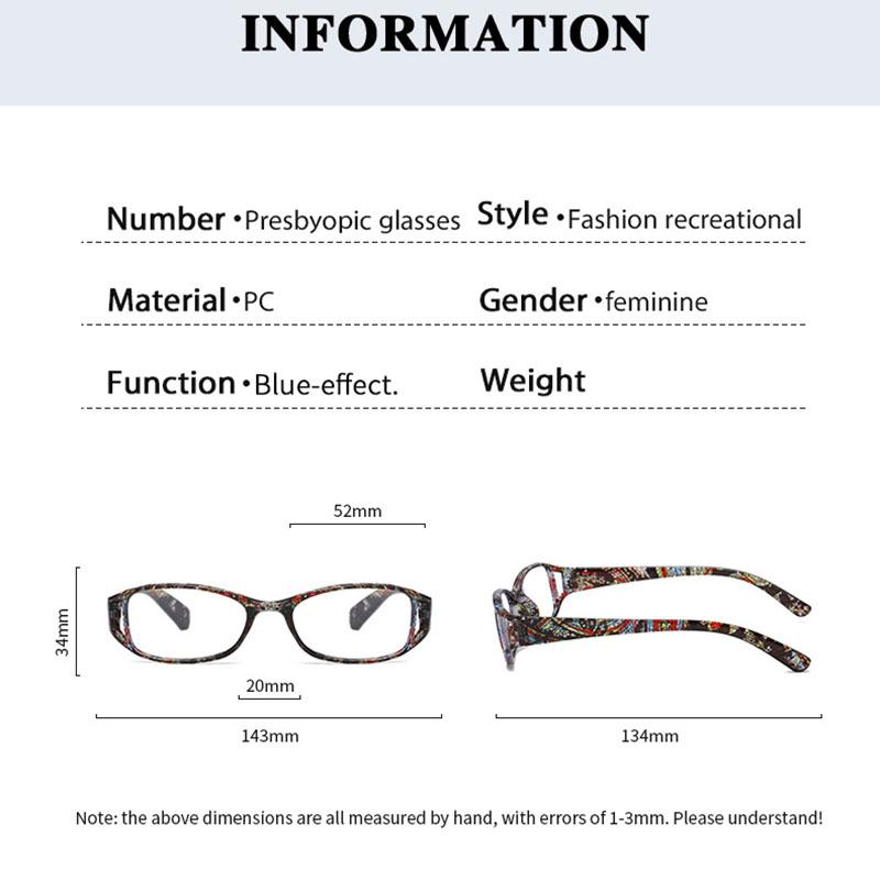 Retro Men Prescription Glasses Printed Women Reading Glasses +1.0 +1.5 +2.0