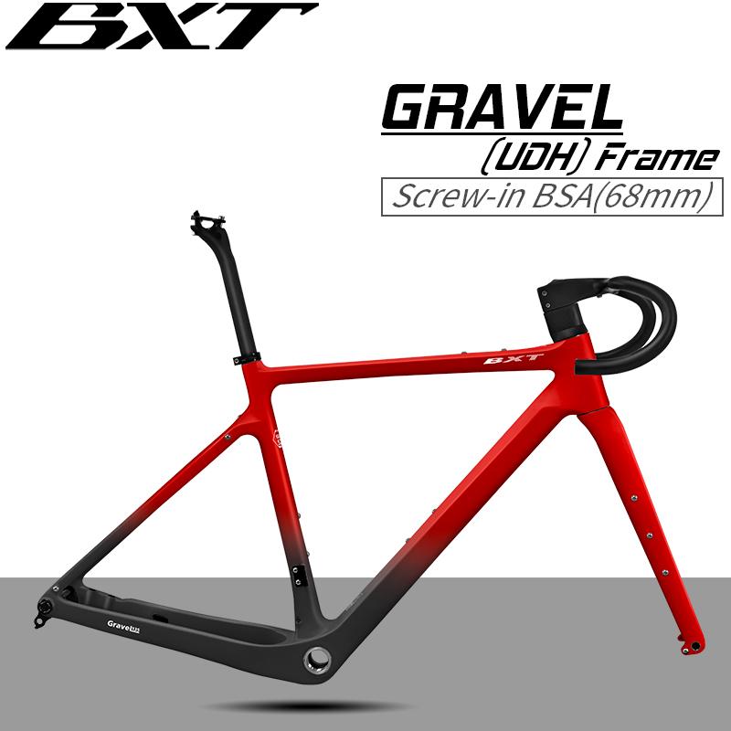 BXT T1000 Telaio Gravel in Carbonio Telaio per Bicicletta Gravel a Disco Asse Passante 700C/27.5er Telaio per Bicicletta da Strada Passaggio Cavi Completamente Nascosto Gancio UDH