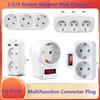 EU Plug Socket 1/2/3/4 Outlets European Standard Adapter Expansion Power Socket AC Converter Adaptor Office Home Wall Charger