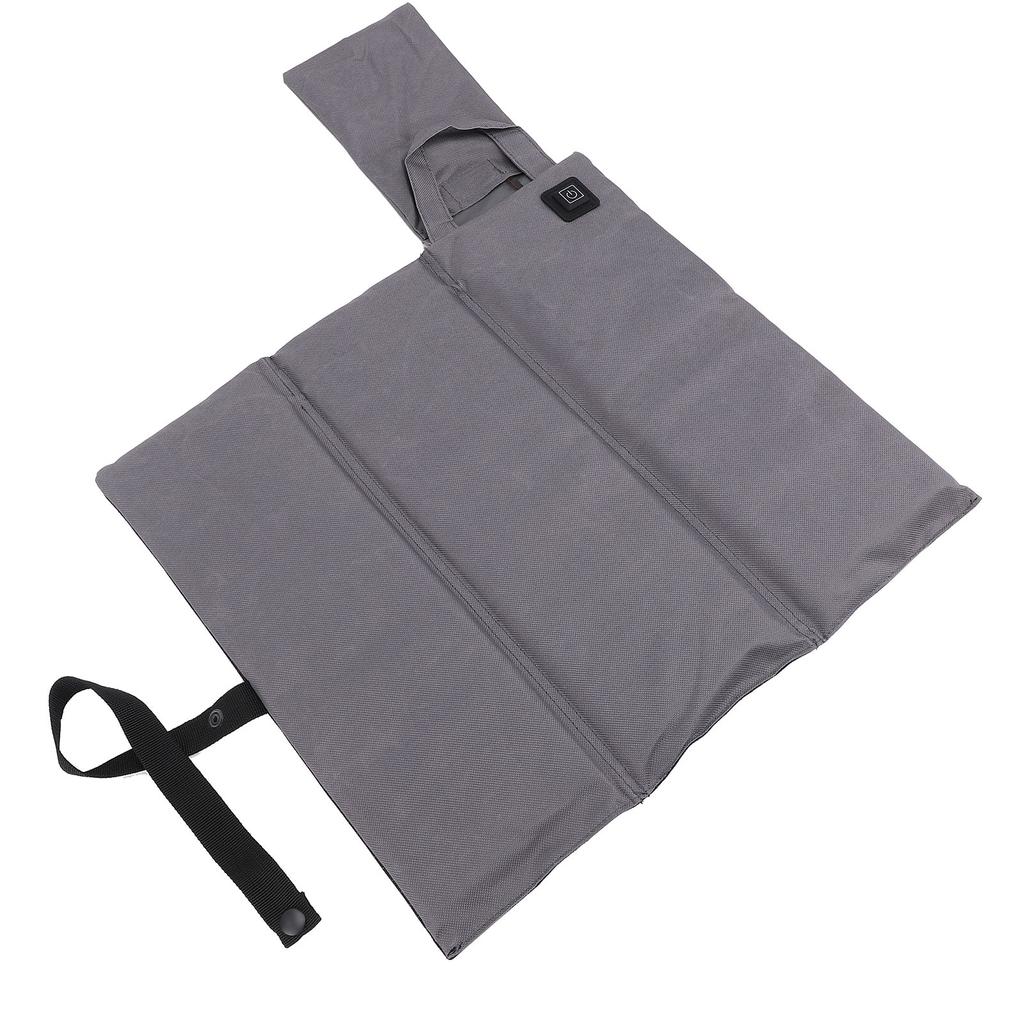 Oppvarmet setepute Polyester Komfortabel Bærbar Brettet Oppvarmet Sitteunderlag for Innendørs Utendørs Grå