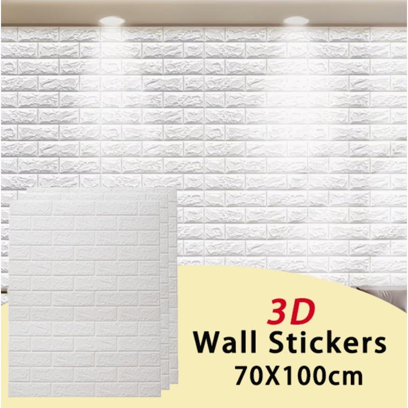 70X100cm solid color self-adhesive waterproof brick pattern 3D wallpaper living room wall sticker