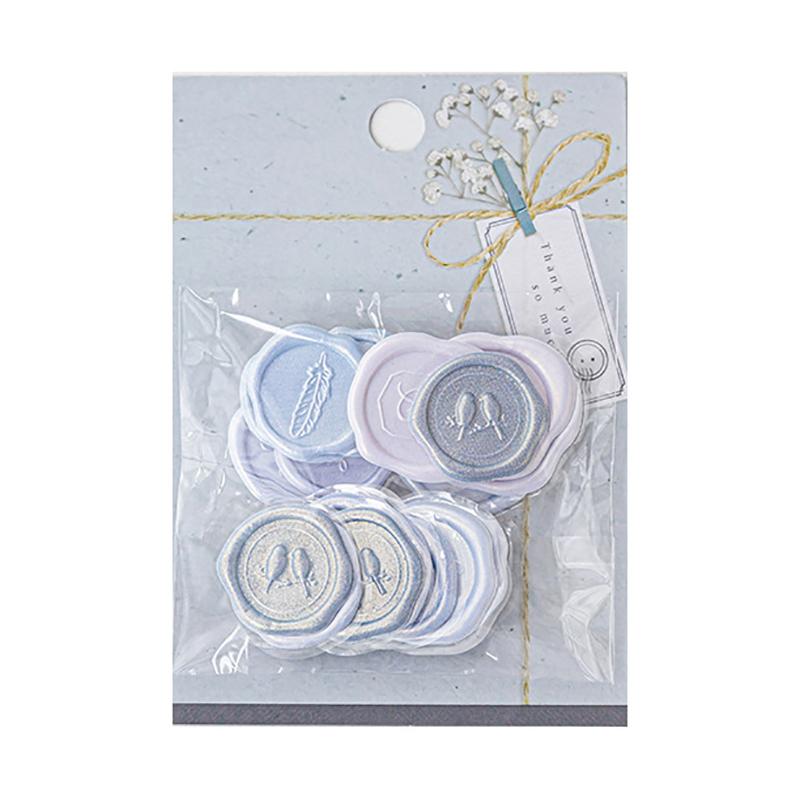 18Pcs/Bag Vintage Sticker Wax Stamp Seal Sticker For Diy Decorative Sticker