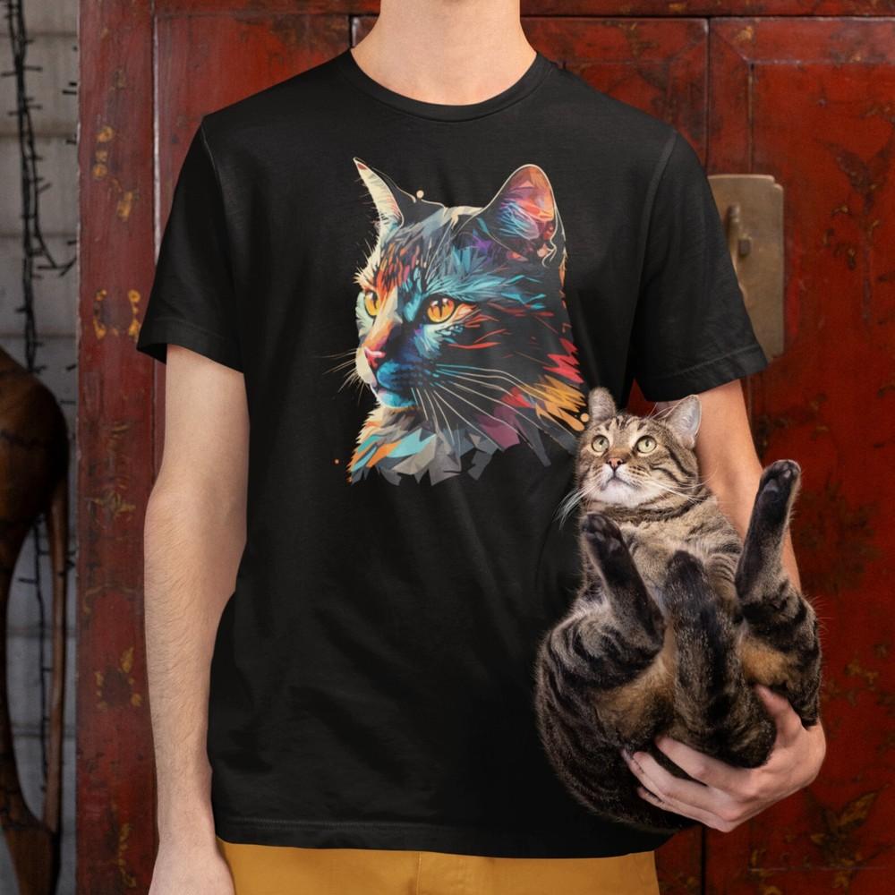 Cat Lovers T-Shirt Printed Cute Colourful Kitten Mens Ladies Adult Gift Top Unisex T-Shirt XL