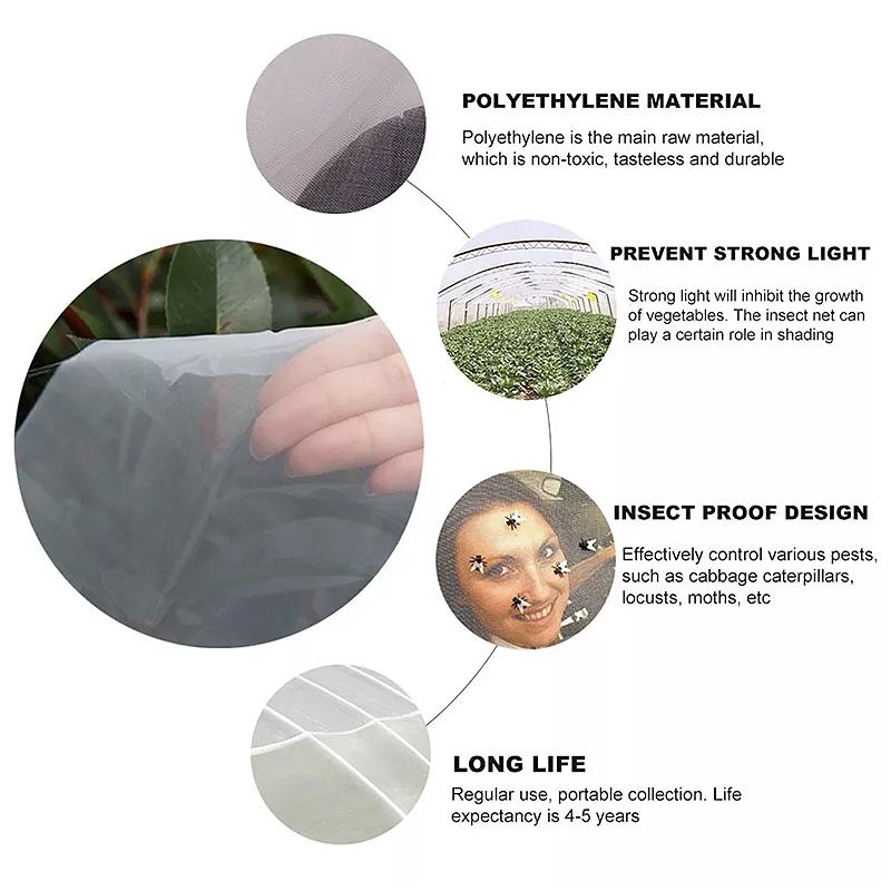 Filet anti-insectes 60 Mesh Filet de protection des plantes Filet à insectes pour légumes Serre Filets pour animaux de compagnie Protection anti-oiseaux Accessoires de jardin