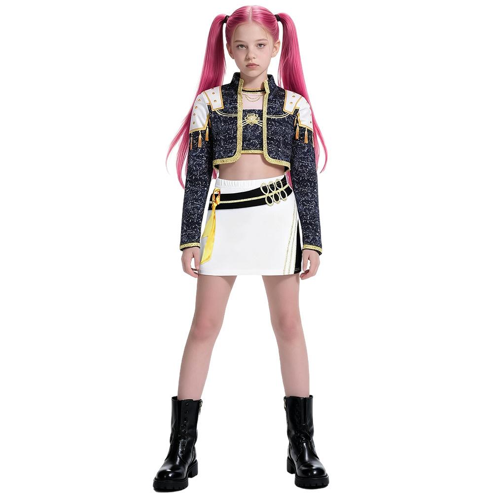 Huntrix Golden Kpop Demon Hunters Rumi Mira Zoey Cosplay Costume Kids Girls Birthday Party Halloween Stage Performance Clothes